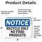 Signmission Recycle Only No Food Products, 5 in W x Rectangle, Vinyl Decal OS-2PACK-NS-D-35-L-18001 - alternate 3